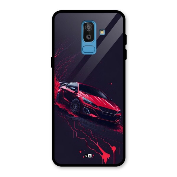 Stunning Car Glass Back Case for Galaxy J8