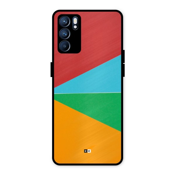 Summer Abstract Metal Back Case for Oppo Reno6 5G