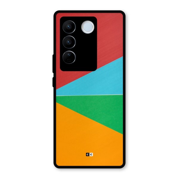 Summer Abstract Metal Back Case for Vivo V27 Pro