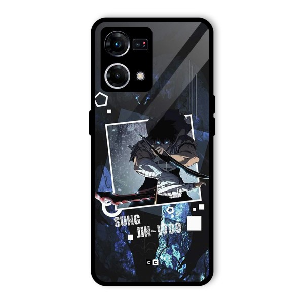 Sung Jinwoo In Battle Glass Back Case for Oppo F21 Pro 4G