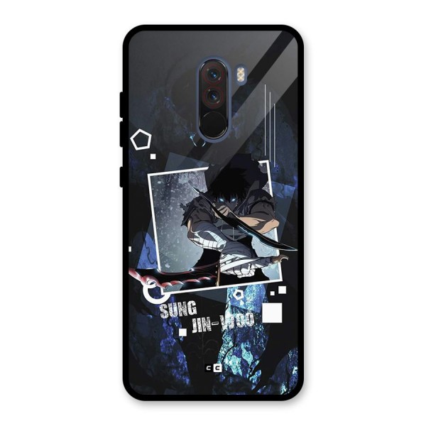 Sung Jinwoo In Battle Glass Back Case for Poco F1