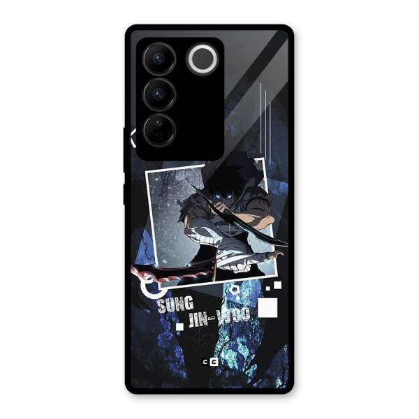 Sung Jinwoo In Battle Glass Back Case for Vivo V27