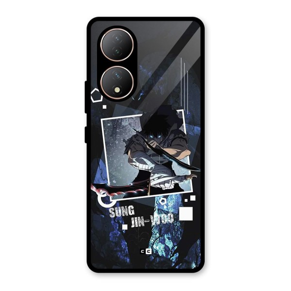 Sung Jinwoo In Battle Glass Back Case for Vivo Y100