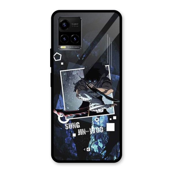 Sung Jinwoo In Battle Glass Back Case for Vivo Y21A