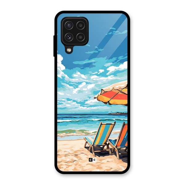 Sunny Beach Glass Back Case for Galaxy A22 4G