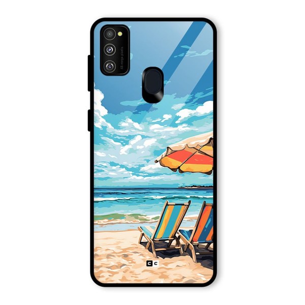 Sunny Beach Glass Back Case for Galaxy M21