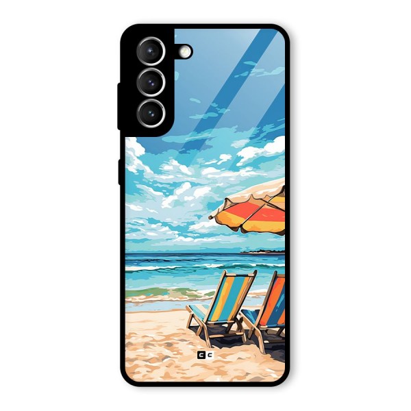 Sunny Beach Glass Back Case for Galaxy S21 5G
