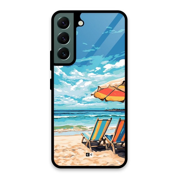 Sunny Beach Glass Back Case for Galaxy S22 5G