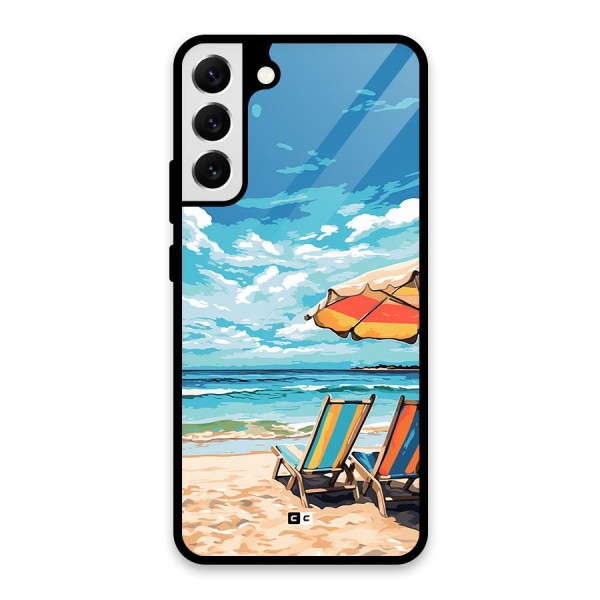 Sunny Beach Glass Back Case for Galaxy S22 Plus 5G