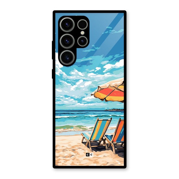 Sunny Beach Glass Back Case for Galaxy S23 Ultra