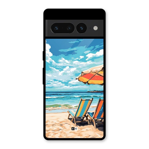 Sunny Beach Glass Back Case for Google Pixel 7 Pro