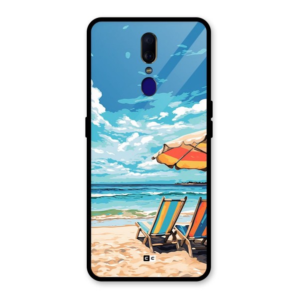 Sunny Beach Glass Back Case for Oppo F11