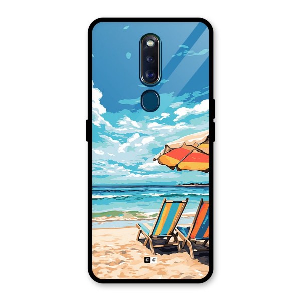 Sunny Beach Glass Back Case for Oppo F11 Pro