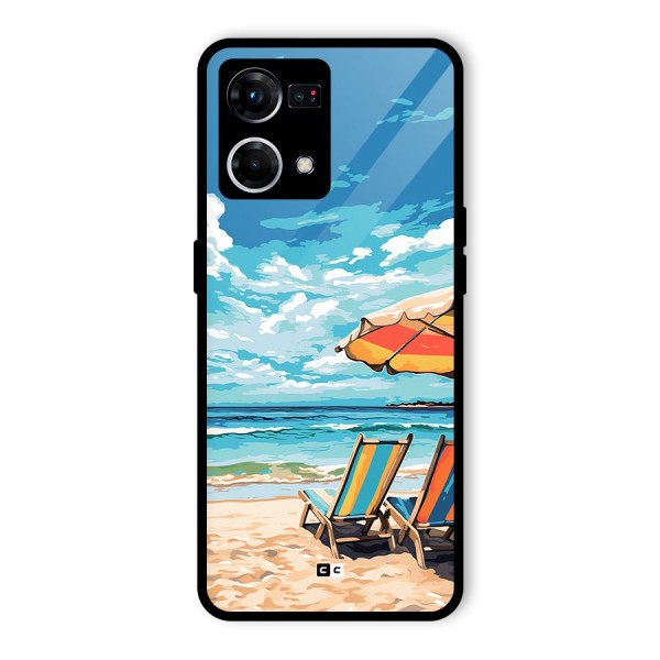 Sunny Beach Glass Back Case for Oppo F21 Pro 4G