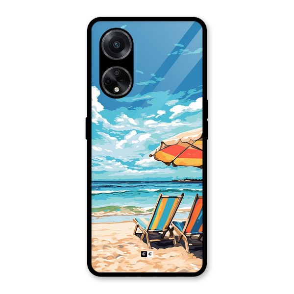 Sunny Beach Glass Back Case for Oppo F23