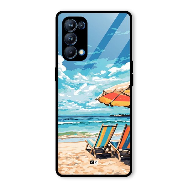 Sunny Beach Glass Back Case for Oppo Reno5 Pro 5G