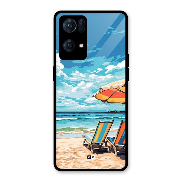 Sunny Beach Glass Back Case for Oppo Reno7 Pro 5G