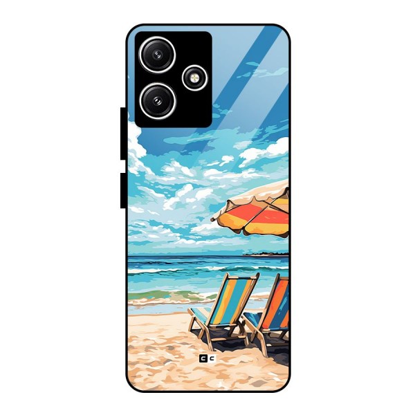 Sunny Beach Glass Back Case for Poco M6 Pro