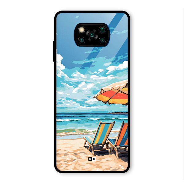 Sunny Beach Glass Back Case for Poco X3 Pro