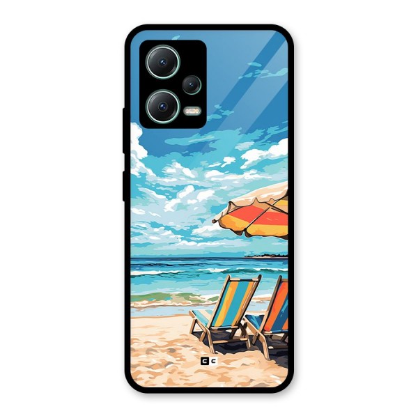 Sunny Beach Glass Back Case for Poco X5