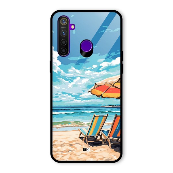 Sunny Beach Glass Back Case for Realme 5 Pro