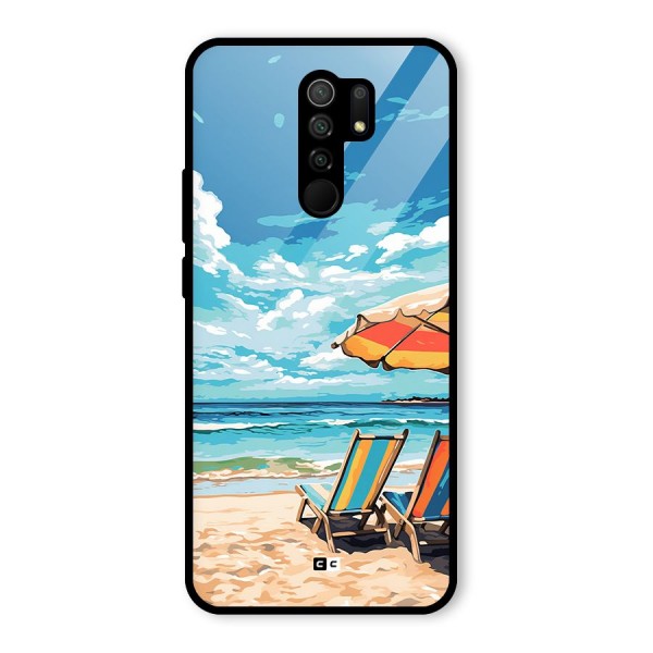 Sunny Beach Glass Back Case for Redmi 9 Prime