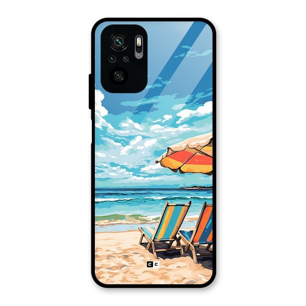 Sunny Beach Glass Back Case for Redmi Note 10S