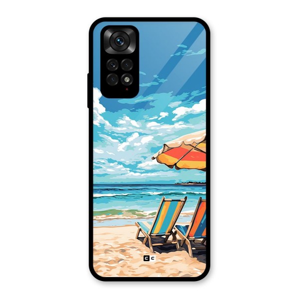 Sunny Beach Glass Back Case for Redmi Note 11S