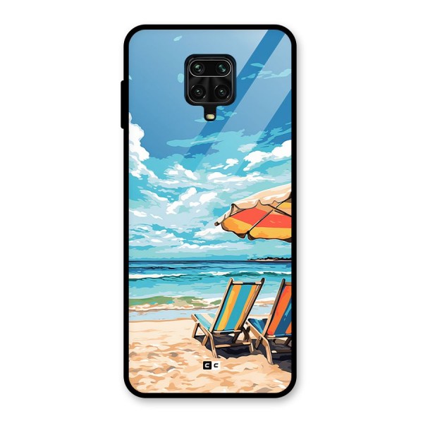 Sunny Beach Glass Back Case for Redmi Note 9 Pro