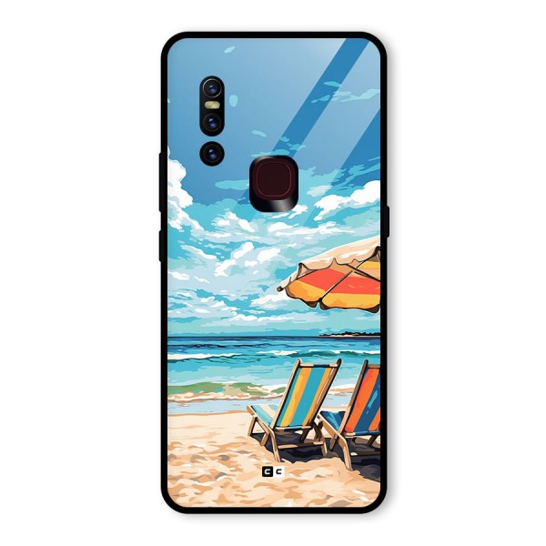 Sunny Beach Glass Back Case for Vivo V15