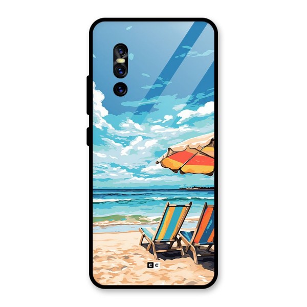 Sunny Beach Glass Back Case for Vivo V15 Pro