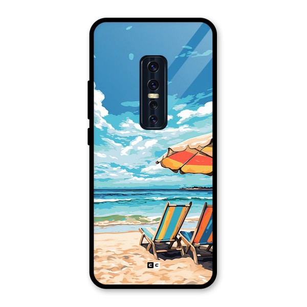 Sunny Beach Glass Back Case for Vivo V17 Pro