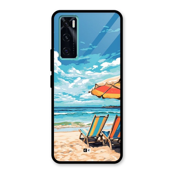 Sunny Beach Glass Back Case for Vivo V20 SE