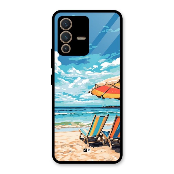 Sunny Beach Glass Back Case for Vivo V23 5G