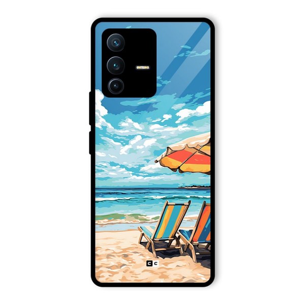 Sunny Beach Glass Back Case for Vivo V23 Pro