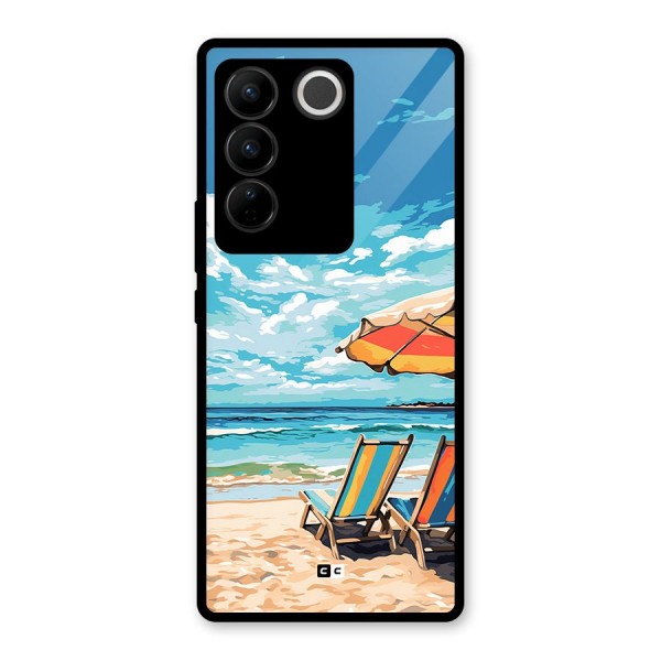 Sunny Beach Glass Back Case for Vivo V27