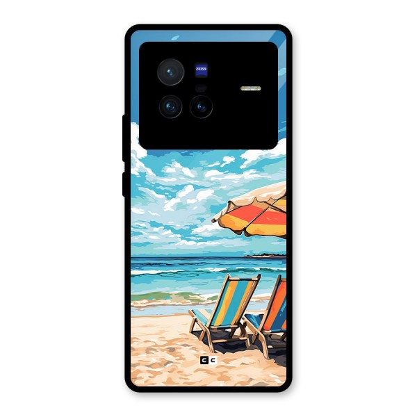 Sunny Beach Glass Back Case for Vivo X80