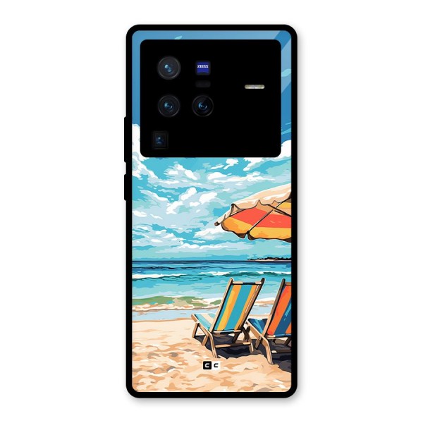 Sunny Beach Glass Back Case for Vivo X80 Pro