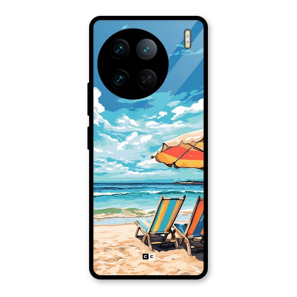 Sunny Beach Glass Back Case for Vivo X90 Pro