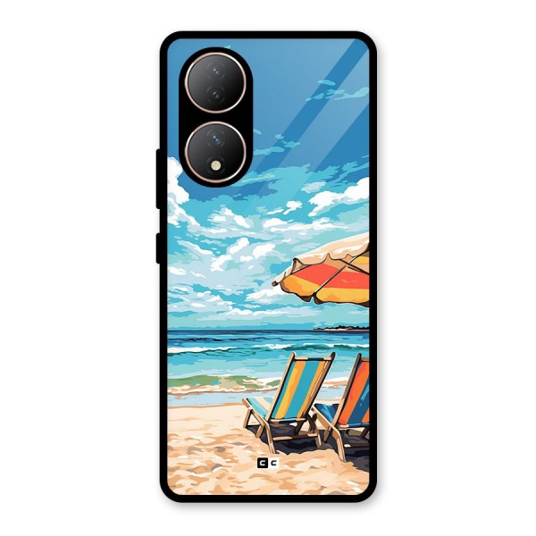 Sunny Beach Glass Back Case for Vivo Y100