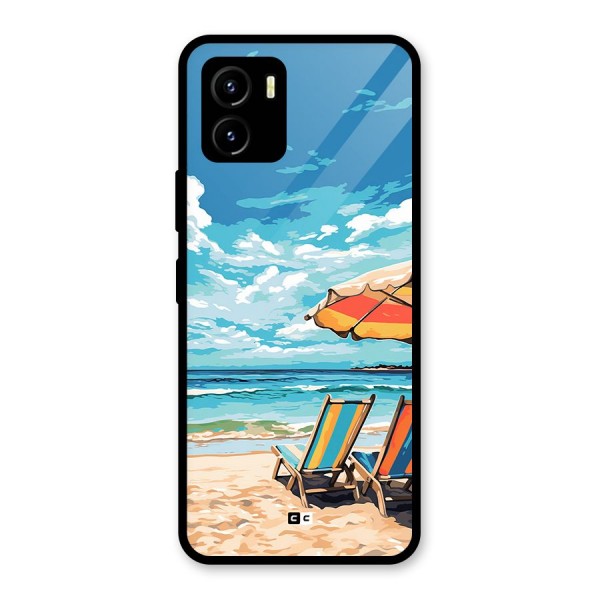 Sunny Beach Glass Back Case for Vivo Y15s