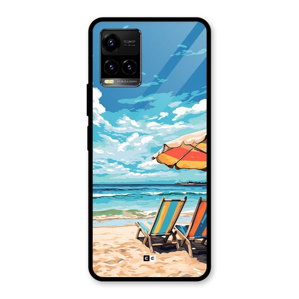 Sunny Beach Glass Back Case for Vivo Y21A