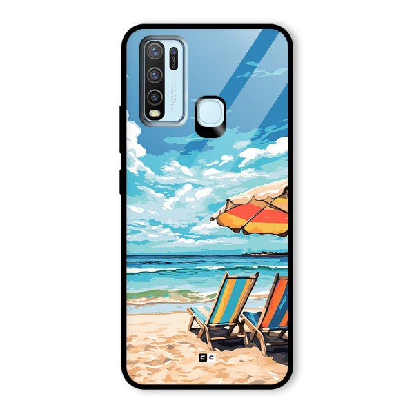 Sunny Beach Glass Back Case for Vivo Y30