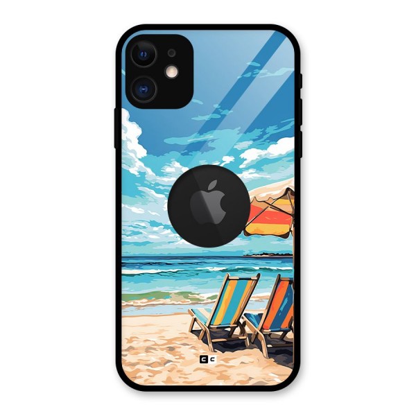 Sunny Beach Glass Back Case for iPhone 11 Logo Cut