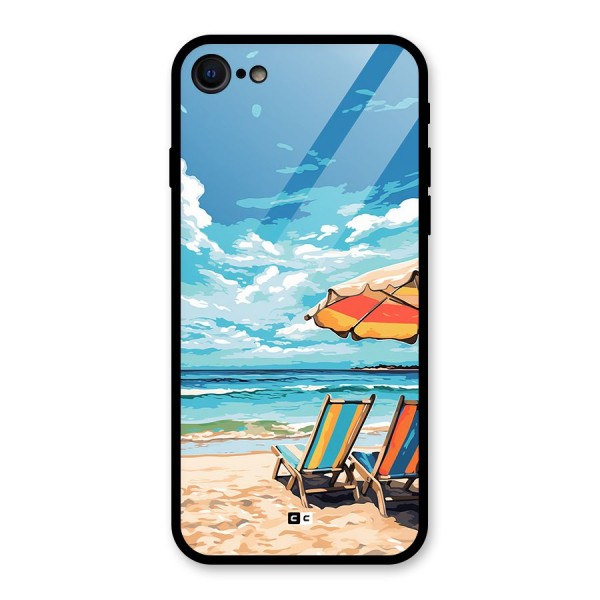 Sunny Beach Glass Back Case for iPhone SE 2020