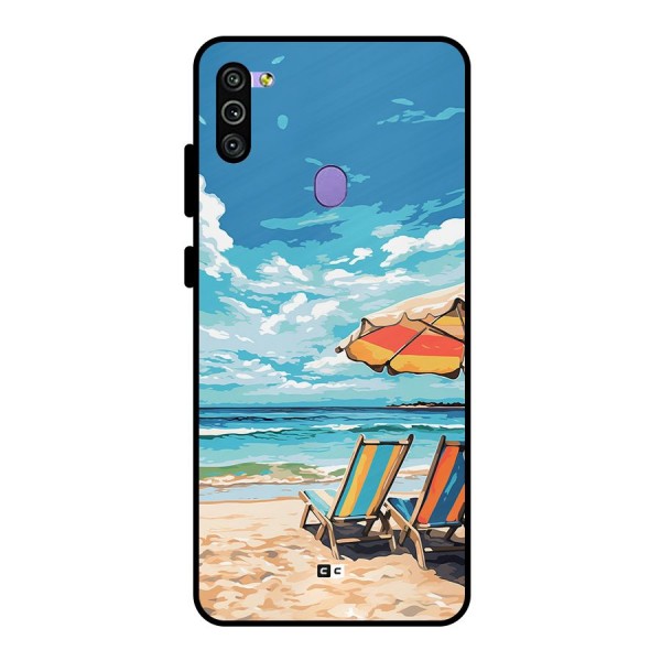 Sunny Beach Metal Back Case for Galaxy M11