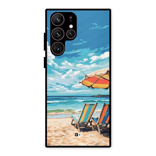 Sunny Beach Metal Back Case for Galaxy S22 Ultra 5G