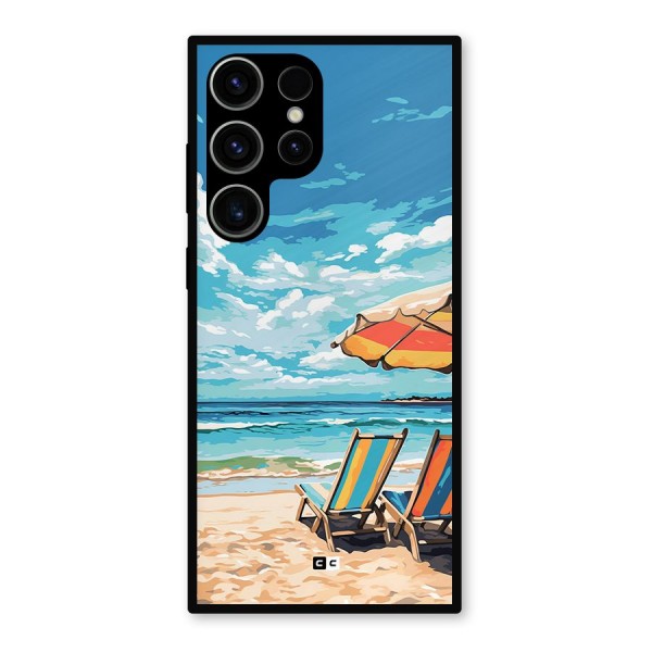 Sunny Beach Metal Back Case for Galaxy S23 Ultra