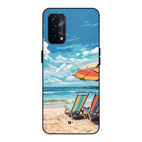 Sunny Beach Metal Back Case for Oppo A74 5G