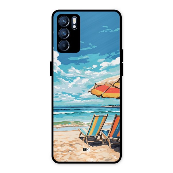 Sunny Beach Metal Back Case for Oppo Reno6 5G